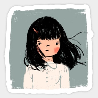 Girl with Bangs Sticker